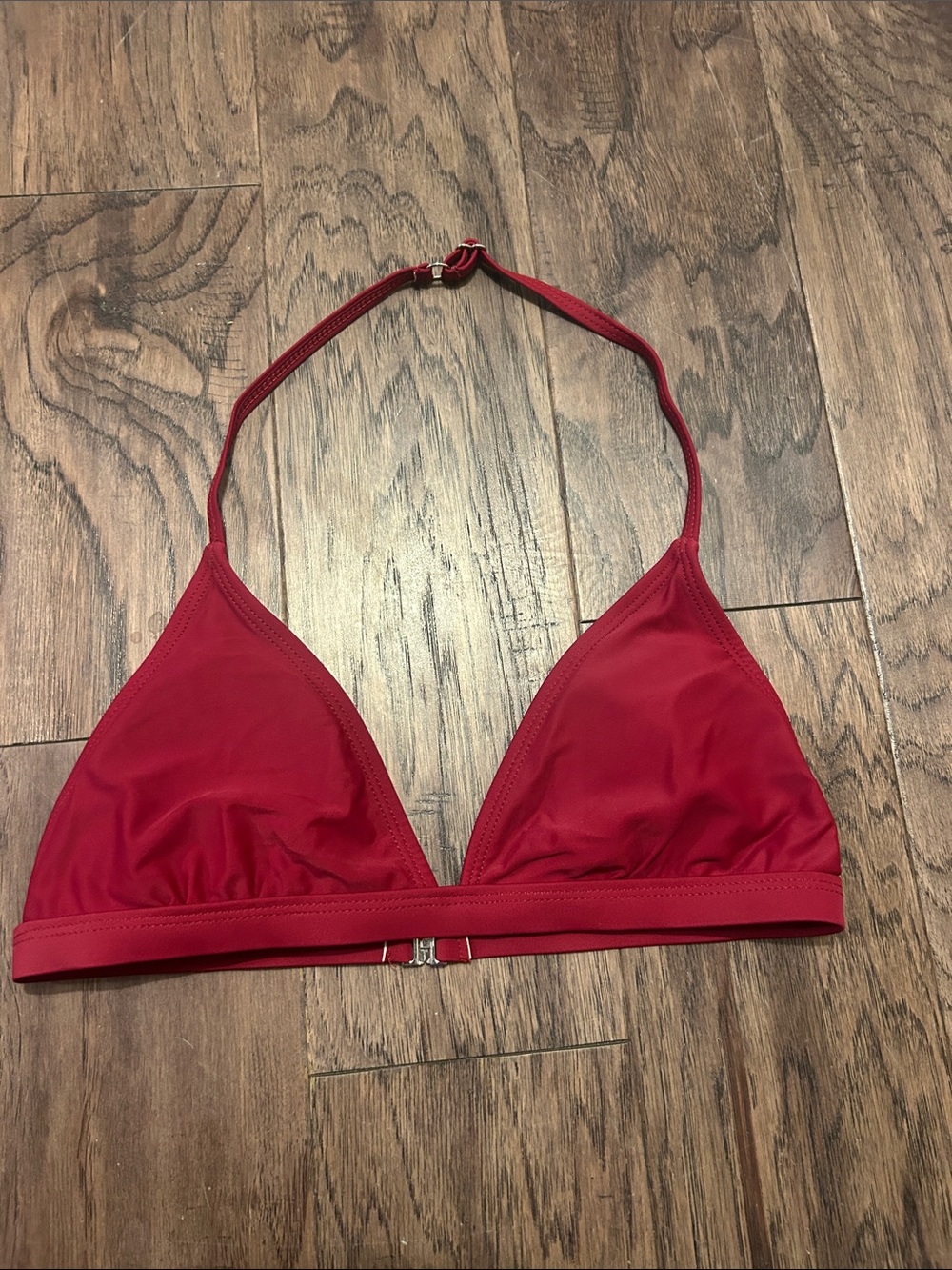 Red Triangle Halter Bralette Top S